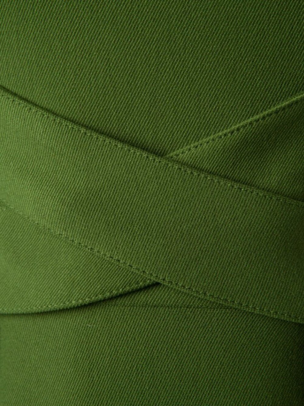 Bettie Page by Tatyana Pinup Retro Wiggle Olive Green Dress w/ Criss Cross Belt - Picture 4 of 12